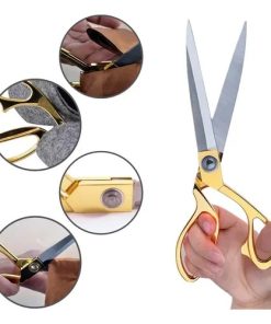 Tesoura Alfaiate Profissional Costura Tecido Grande 26cm 10 Cor Dourado