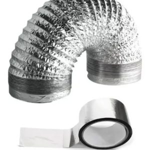 Fita + Duto Aluminizado Flexível 200mm Exaustor Coifa 5 Mts