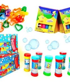 10 Massinha De Modelar + 10 Bolha De Sabão + 20 Forminhas