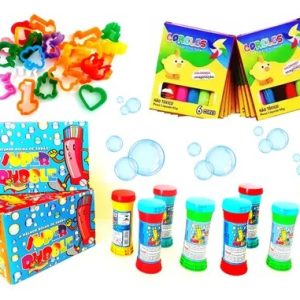 10 Massinha De Modelar + 10 Bolha De Sabão + 20 Forminhas