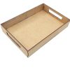 Kit 10 Bandeja Lisa Mdf Cru Retangular M Arte Café 30x20cm