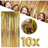 Kit 10 Cortinas Metalizada Lisa Franja 2x1m Festa Fitas