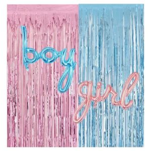 Kit Cortina Balão Metalizado Chá De Revelação Boy Girl