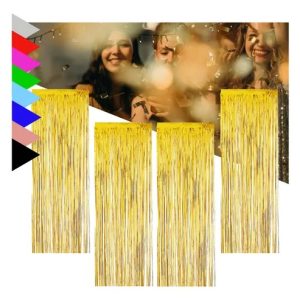 Kit C/ 4un Cortina Metalizada Fitas Para Decoração