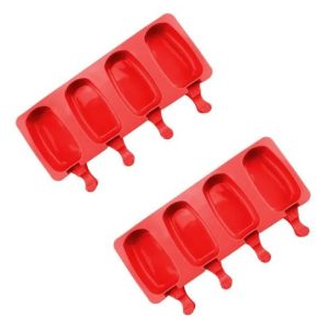 Kt 2 Formas Em Silicone Mini Picolé 4 Cavidades Antiaderente