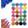 Torre Com 24 Pote De Glitter Flocado Decoração Unha Nail Art