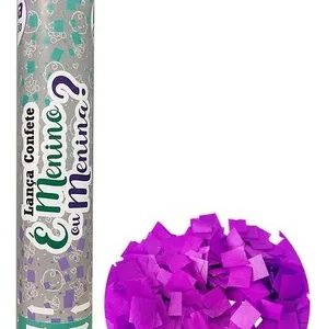 Bastão Lança Confete Chá Revelação Roxo 30cm 1 Unidade