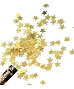 02 -tubos Lança Confetes Estrela 30cm - Dourado Ou Prata