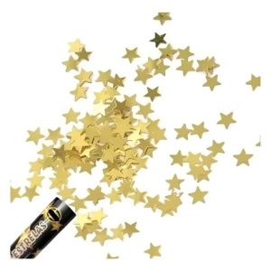 02 -tubos Lança Confetes Estrela 30cm - Dourado Ou Prata