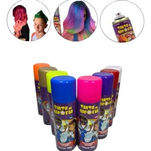Tinta Spray Para Cabelo Colorida Infantil Sai Com Agua
