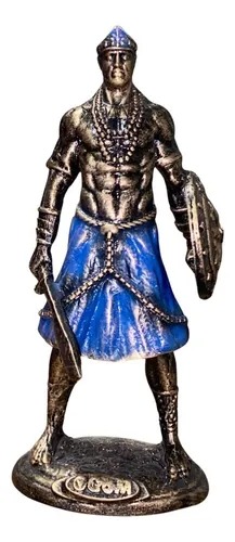 Estátua Orixá Ogum Exclusiva Imagem Decoração Cor Azul Studio Orion