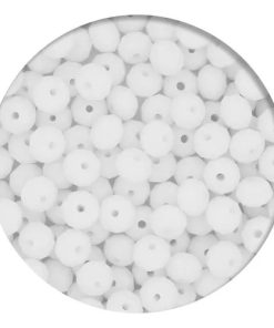 100 Miçangas Contas De Cristal Vidro 8mm Umbanda E Candomble Cor Branco Universo Religioso