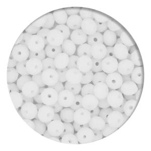 100 Miçangas Contas De Cristal Vidro 8mm Umbanda E Candomble Cor Branco Universo Religioso