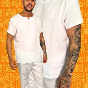 Roupa Branca Conjunto Masculino Umbanda Candomblé 2 Peças