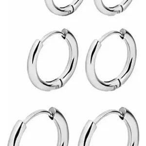 Kit Brinco Argola Masculino Feminino Aço Inox 3 Pares