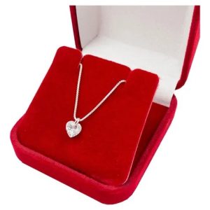 Colar Femino Ponto De Luz Prata 925 + Caixinha Presente