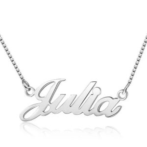 Colar Cordão de Prata 925 Feminino Personalizado com Nome Cor Prateado