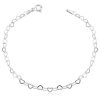 Pulseira Com Elos De Coração Aqua Jóias Prata 925