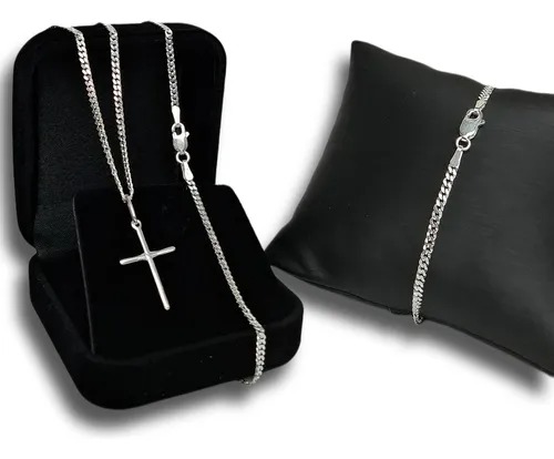 Corrente Prata 925 Masculina Legítima + Pulseira E Pingente