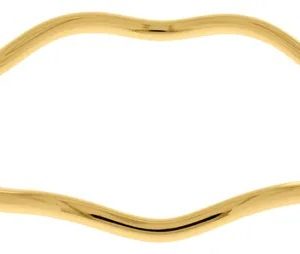 Bracelete Pulseira Ondulado Feminino Folheado a Ouro 18k Hipoalérgenico