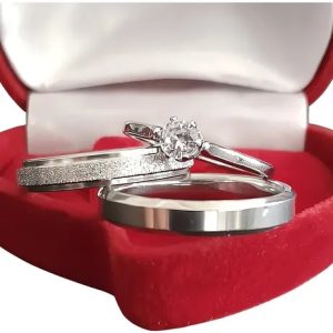 Par Alianças Compromisso Namoro Prata 4mm + Caixinha Anel