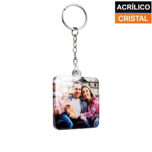 Chaveiro Acrílico Cristal para Sublimação – Quadrado 5x5cm