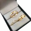 Par De Alianças 4mm Chanfrada Banhada Ouro Anatômicas