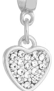 Berloque Coração Cravejado Zircônia Banhado A Prata 925 Premium