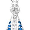 Pingente Pulseira Nossa Sra Aparecida Azul Prata 925