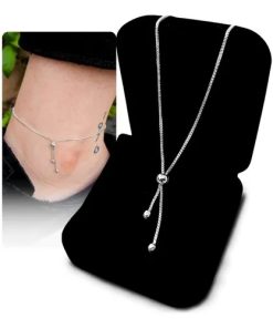 Tornozeleira Veneziana Prata 925 Delicada Legitima Feminina