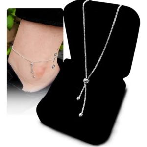 Tornozeleira Veneziana Prata 925 Delicada Legitima Feminina