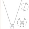 Colar Feminino Letra Inicial Cravejada Prata 925 Letrinha