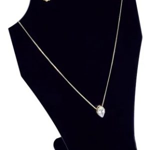 Expositor De Colar E Par De Brincos Em Acrílico Preto Preto