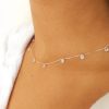 Gargantilha colar Feminino Choker Zirconia Branca Prata 925 cor prateado Refino Pratas