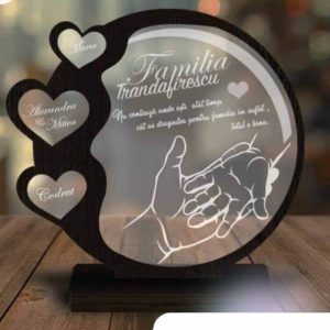 Quadro de mesa porta retrato mdf e acrilico desenhado laser personalizado com nome marca logo frase foto