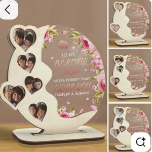 Quadro de mesa porta retrato mdf e acrilico estampado personalizado com nome marca logo frase foto