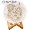 Luminária Lua Cheia 3d Usb 11cm Personalizada com Foto e nome abajur