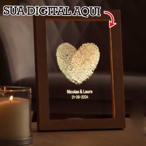 Quadro com led e sua digital personalizado