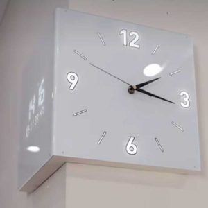 Relogio de parede quina coluna canto em L V U