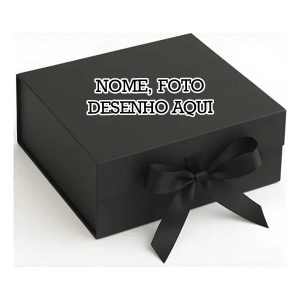 Caixa De Presente Rígida Magnética E Cetim Dura 28x20x9cm Personalizada com nome foto marca frase