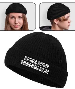 Touca curta lenhador marinheiro canelada gorro sailor Personalizada com nome foto marca frase