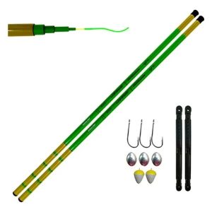 2 Varas Telescopicas Green Bamboo Original 3,00m 10Lbs + Itens