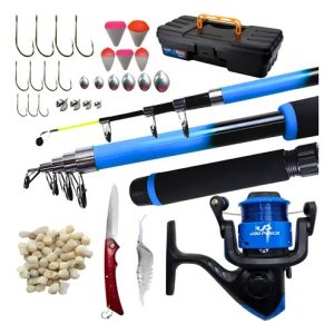 Vara De Pesca 20lbs Completa Com Molinete E Linha Jau Pesca Preto