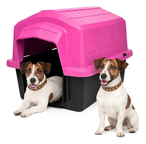 Casa Cachorro Pet Casinha Médio N4 Proteção UV - Rosa;