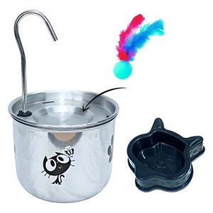 Bebedouro P/ Gato Tipo Fonte Em Alumínio + Brinde Comedouro