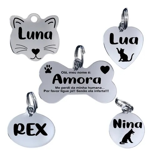 Pingente De Identificação Com Nome E Telefone Gravados