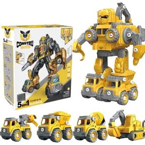 Robô Carrinho Brinquedo 5 em 1 Construbots Monta e Desmonta Educativo Infantil com Ferramentas Criativas – Robô Transfor