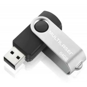 Pendrive Twist preto 64gb multilaser modelo PD590