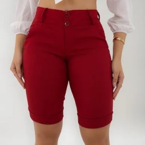 Bermuda Feminina Social - Ate O Joelho - Bengaline Lycra