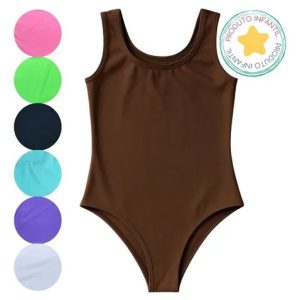 Body Collant Estampa Lisa Básico Meninas
